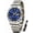 gold&blue, variant on Men's Business Quartz Wrist Watch, Black Round Dial with Dual Date Display, Stainless Steel Band Watches for Men
