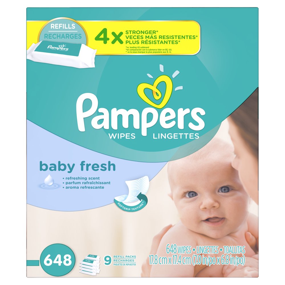 Pampers Baby Wipes Baby Fresh 9 Refill Packs, 648 Total