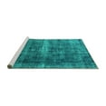 thumbnail image 2 of Ahgly Company Machine Washable Indoor Rectangle Oriental Turquoise Blue Industrial Area Rugs, 7' x 9', 2 of 4