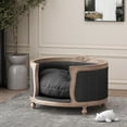 thumbnail image 2 of Noble House Moreno Fabric and Wood Frame Medium Pet Bed, Charcoal and Antique Natural, 2 of 9
