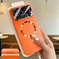 thumbnail image 3 of TECH CIRCLE for iPhone 16 Pro Max Magnetic Acrylic Case with Glass Camera Lens Protector,Compatible with MagSafe,Large Window Logo View Slim Matte Drop Protection Shockproof Dust-Proof,Orange, 3 of 12