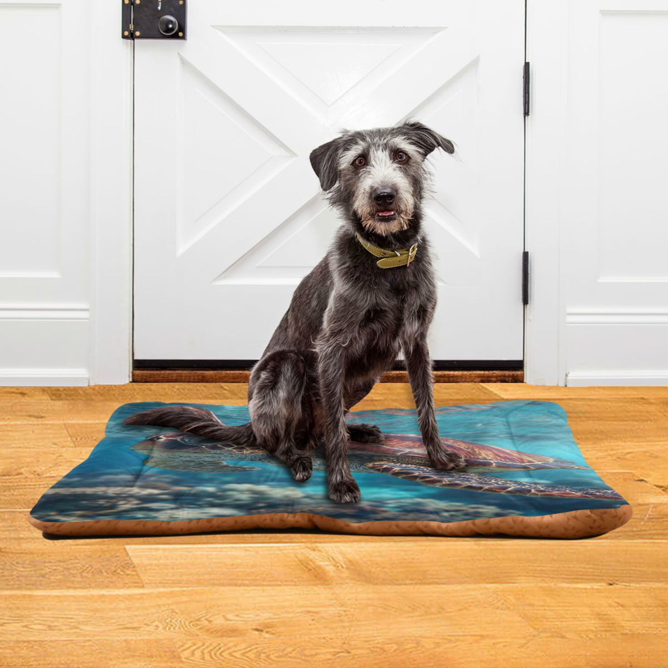 Qxltty Sea Turtle Ped Pad Wear-resistant and Hard to Bite Through Sleeping Pad for Small Medium Large Dogs Winter Pet Bed 36×24in