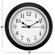Westclox 9 inch Black Round Simplicity Analog QA Wall Clock