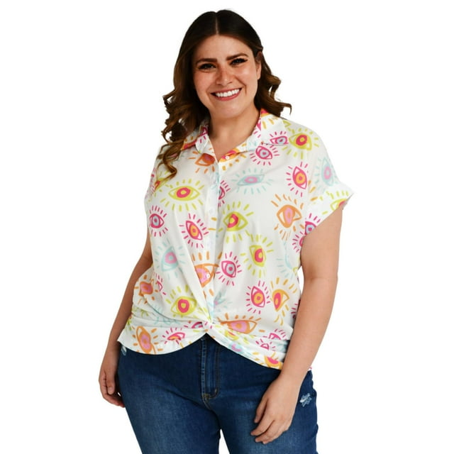 Blusa juvenil con nudo Roman Fashion Tallas Extras 1965 Blanco 40