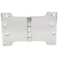 thumbnail image 1 of Ssiskcon Stainless Steel Parliament Door Hinge 4 in L x 4 in Obstacle Gap x 6 in W with 8 Screws Wide Throw Swing Clear Projection Hinges Mirror Polished 32 (Pack of 7), 1 of 3
