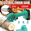 4-Inch Cordless Electric Portable Chain Saw, One-Hand, Pruning Shears Chainsaw for Wood Cutting, Tree Pruning and Gardening, Green