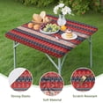 thumbnail image 4 of Red and Blue Christmas Knitted Pattern Square Fitted Tablecloth with Elastic Edge,Square Table Cover,Washable Elastic Table Cover for Home Kitchen Party Decor 34"x34", 4 of 6