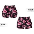 thumbnail image 4 of KLL Lilies Flowers Pattern Workout Shorts for Women Scrunch Short Gym Yoga Running Sport Active Exercise Fitness Shorts, 4 of 8