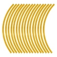thumbnail image 1 of 16 Pcs Calcomanías para Llantas en Forma de Arco para Decoración de Llantas de Automóvil para Llantas de 17"-19" Amarillo PET, 1 of 6