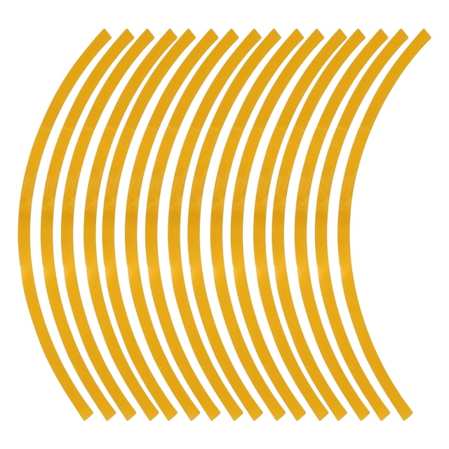 16 Pcs Calcomanías para Llantas en Forma de Arco para Decoración de Llantas de Automóvil para Llantas de 17"-19" Amarillo PET