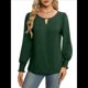 thumbnail image 1 of Blusas de Larga para Mujer, Blusas Informales de Negocios, Elegantes, para el Trabajo, la Oficina, Camisas Holgadas de Verano, Conjuntos de Moda 2025 Verde XL, 1 of 8
