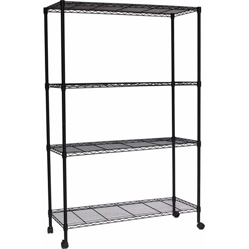 Muscle Rack 48"W x 18"D x 72"H 4Shelf Wire Shelving Unit, Black