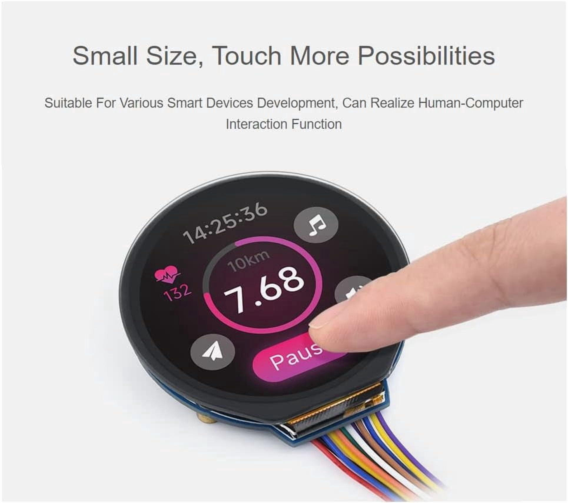 1.28inch Round Touch LCD Display Module 240×240 Resolution 65K RGB LCD for , Pico,Arduino, STM32,Embedded GC9A01 Driver, CST816S Capacitive Touch Control Chip