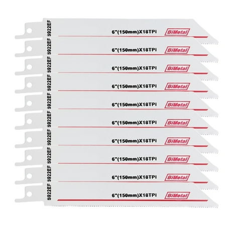 

10Pc S922Ef 150mm 6 Bim Reciprocating Saw Blades Set Flexible for Cutting Metal