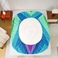 thumbnail image 4 of Manfei Ink Rainbow Fitted Sheet Queen, Swirl Love Heart Bedding, Blue Yellow, 3-Piece, 1 Fitted Sheet and 2 Pillowcases, 4 of 6