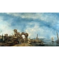 thumbnail image 3 of Francesco Guardi 18x12 Black Modern Framed Museum Art Print Titled - Fantastic Landscape (ca. 1765), 3 of 5