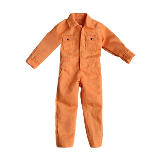 Figura de acción 1/12 Ropa de muñeca Ropa de muñeca Mono Ropa en miniatura Uniforme para Naranja