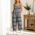 thumbnail image 6 of Girls' Casual Loose Overalls Tie Knot Strap Sleeveless Rompers Striped Baggy Jumpsuits for Kids Summer Playwear Wide Leg Pants Cute Trousers Outfits, 6 of 9