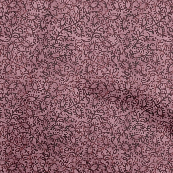 oneOone Viscose Chiffon Maroon Fabric Abstract Leaves Diy Clothing Quilting Fabric Print Fabric By Yard 42 Inch Wide