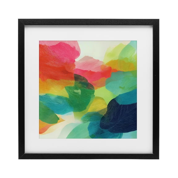Stupell Industries Modern Vivid Flowing Color Field Black Framed Print Under Glass, 13 x 13, by Chromatic Storm Studio