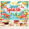 thumbnail image 4 of 5 x 3 ft Summer Splish Splash Backdrop Swiming Pool Duck Hawaiian Flamingo Photography Background Birthday Party Decorations for Tropical Beach Pool Summer Holiday Party Photo Props, 4 of 5