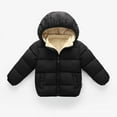 thumbnail image 4 of PatPat Toddler Boy Coats Girl Winter Fleece Lined Hooded Puffer Jacket for Kids Solid Long Sleeve Warm Outerwear, Black, 4-5 Years, 4 of 9
