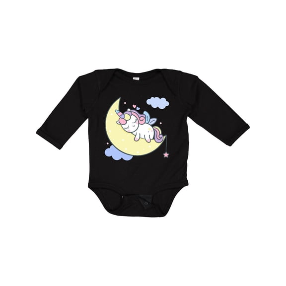 Inktastic Unicorn Moon Girls Long Sleeve Baby Bodysuit