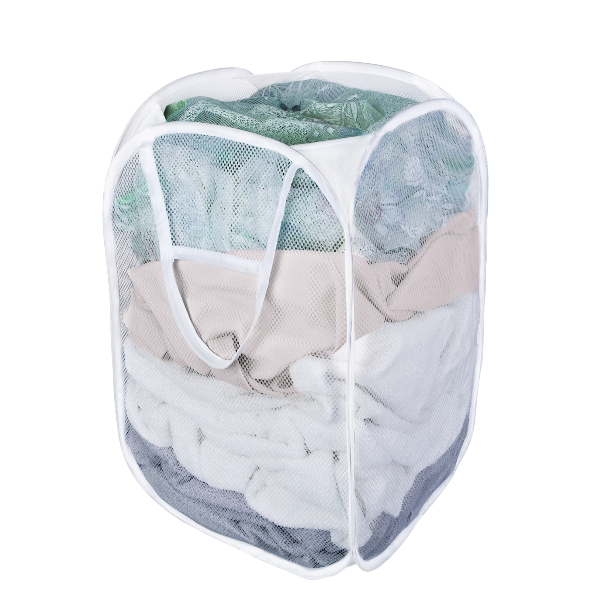 Mainstays Mesh Pop Up Laundry Hamper, White