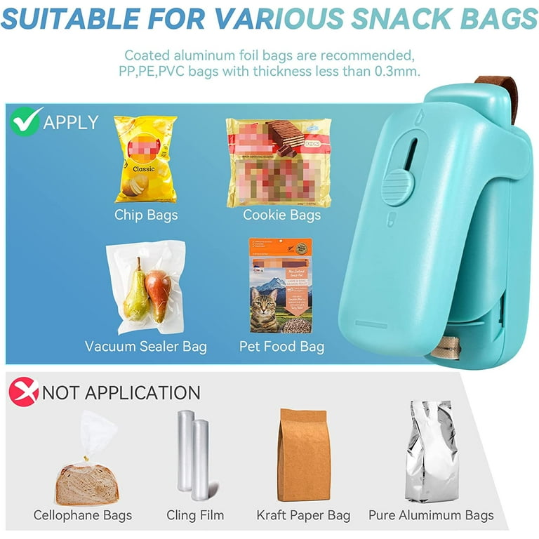 Mini Chip Bag Sealer Handheld Hand Press Vacuum Food Plastic Bag