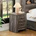 thumbnail image 6 of ARYARD Nightstand Set of 2 with Charging Station, Wood End Table with 2 Drawers for Bathroom, Grey, 6 of 8