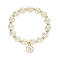 thumbnail image 1 of Imitación de perlas 26 alfabeto etiqueta pulsera de moda y versátil pulsera de cuentas de cordón elástico para las mujeres pulsera de cuentas para los seres queridos y (A F), 1 of 4