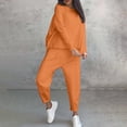 thumbnail image 3 of Women Casual 2 Piece Sweatsuits Crewneck Long Sleeve Pullover Shirts Loose Elastic Waist Sweatpants Solid Color Spring Outfits, 3 of 6