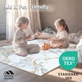 thumbnail image 4 of ODIKA 6'x9' Machine Washable Non-Slip Area Rug, Opulent Carrara Inspired Round with Metallic Gold Accent Veins High Traffic Rug, White, 87487, 4 of 7