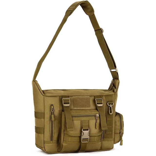 Bolso bandolera táctico grande impermeable para ordenador portátil bolso de hombro militar casual verde Feliz Sencillez