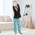 thumbnail image 6 of Dailycode Women's Pajama Pants Wide Leg Lounge Pj Bottoms With Pockets Lime Slices, 6 of 7