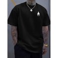 thumbnail image 1 of Summer Collection: Men's Trendy Letter Print Casual Tee - Breathable Polyester, Crew Neck, Short Sleeve - Perfect for Outdoor Activities, Street Style, Conventional Version, Summer, 1 of 7