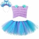 thumbnail image 3 of Disfraz de sirena para niñas, regalos de cumpleaños, conjuntos de falda tutú de princesa sirena para niñas pequeñas, tops + falda de tul, conjunto de ropa para niñas, 3 of 5