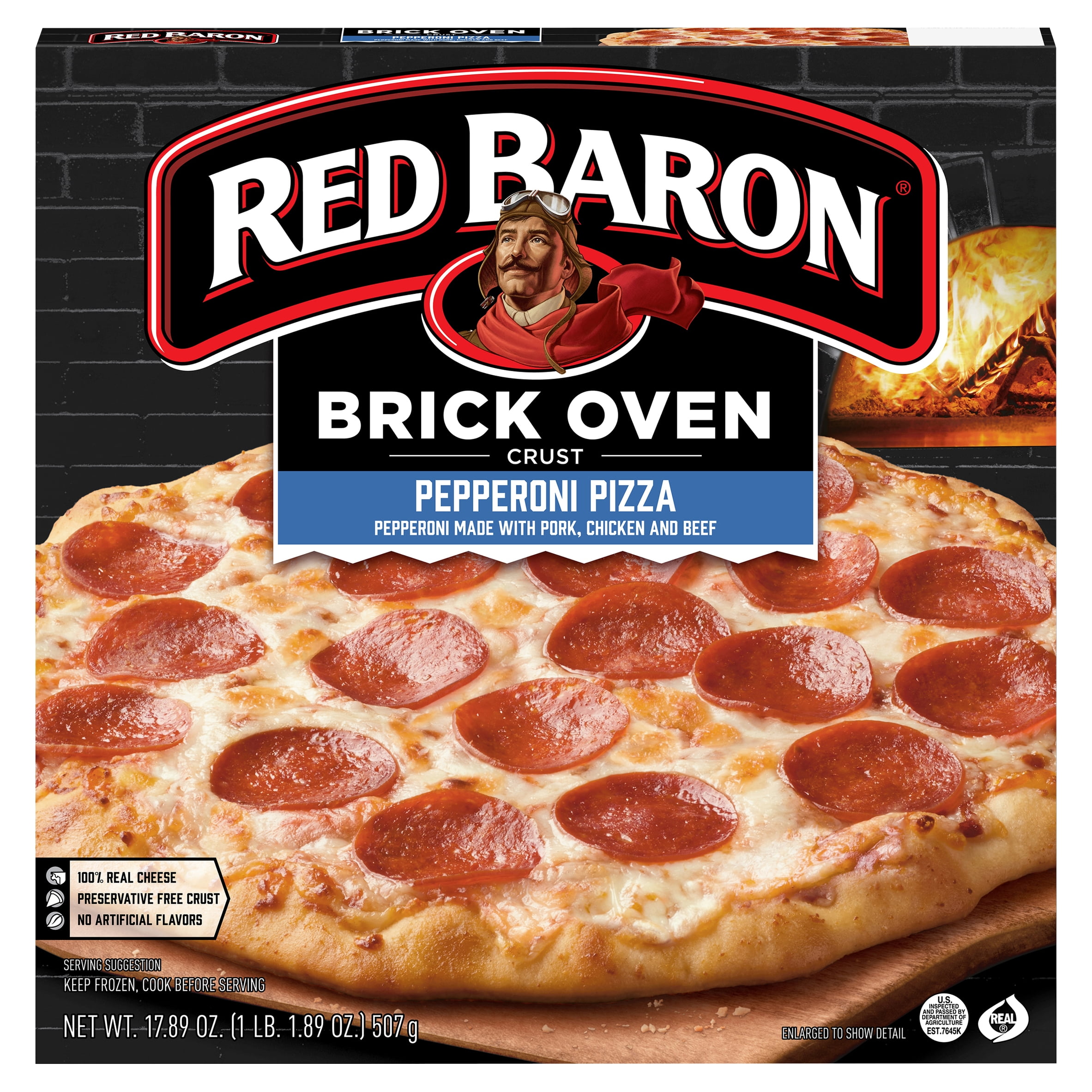 Red Baron Brick Oven Pepperoni Frozen Pizza 17.89oz