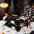 thumbnail image 5 of Homewish Halloween Cute Ghost Pumpkin Zipper Twin Comforter Sets with Fitted Sheet and 2 Pillowcases, Bat Skull Candy Zipper Bedding Set, Black Orange White, Pumpkin Bat Reversible, 5 of 7