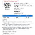 thumbnail image 2 of Front Brake Pad and Rotor Kit - Compatible with 2005 GMC Envoy Denali 5.3L V8, 2 of 2