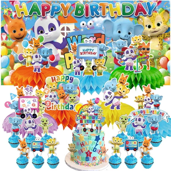 Word Party Party Decorations Decor Supplies Honeycomb Centerpieces Table Toppers Cake Toppers for Birthday Photo Props