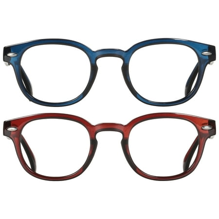 Bklyn, Harman +3.00, Adult, Unisex, Plastic Reading Glasses & Pouches Value Pack , 2 Ea