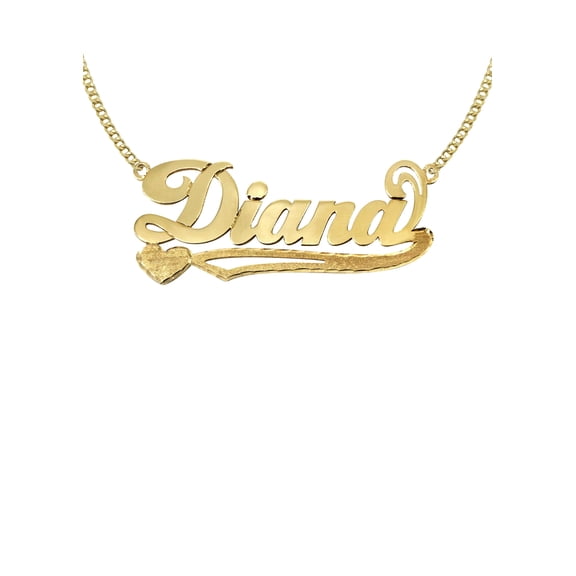 14K Gold  Plain Name Plate Necklace | Style #85