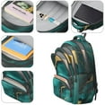 thumbnail image 4 of Teal Gold Marble Backpack for School,Cute School Bag,Schoolbag with Adjustable Shoulder Straps & Padded Back,16.9 Inch, 4 of 5