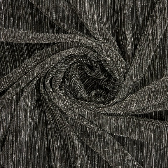 Zelouf Aby Crinkled Lurex Mesh  , Sewing, DIY, Crafts Fabric by the Yard, Steel/silver, 3 Yard