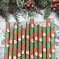 thumbnail image 4 of sunsanly 100Pcs Christmas Straws Festive Print Disposable Paper Drinking Straws for Christmas New Year Party, 4 of 8