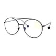 thumbnail image 1 of Lunettes de Mode Rétro pour Femmes à Monture Ronde en Métal Noires, 1 of 4