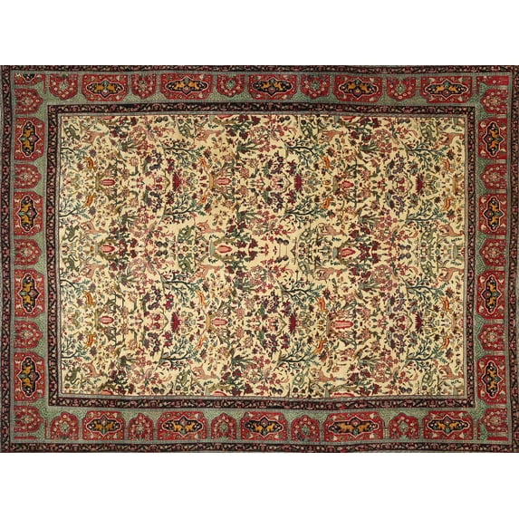 Ahgly Company Machine Washable Indoor Rectangle Traditional Metallic Gold Area Rugs, 6' x 9'