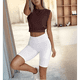 thumbnail image 5 of Camiseta Deportiva Corta para Mujer, , Sin Mangas, para Yoga, Correr, Gimnasio, Algodón, Marrón, Talla S, 5 of 7