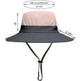 thumbnail image 3 of Womens Summer Sun Hat Beach Hats Wide Brim Outdoor UV Protection Hat Foldable Ponytail Bucket Cap, 3 of 7